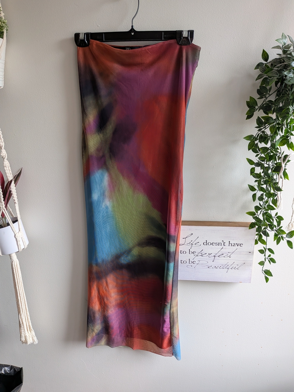 Zara Multicolor Strapless Maxi Dress